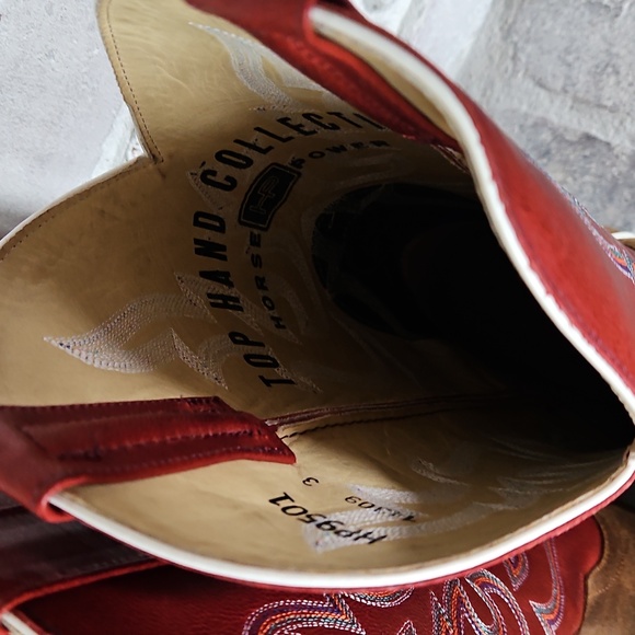 Top Hand Collection Horse Power Men's Cowboy Boots 9.5D Red & Brown - Picture 7 of 11